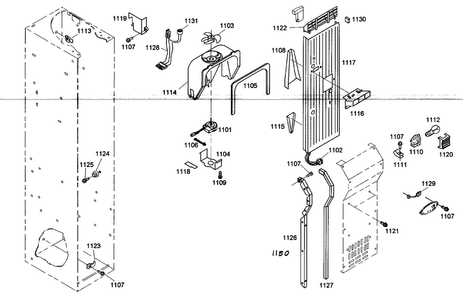 Duct Asy Diagram and Parts List for KBUIT4275E 01 Thermador Refrigerator