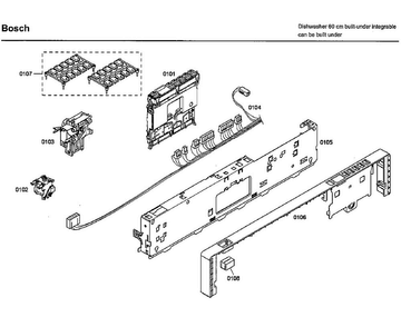 Control Panel Diagram and Parts List for SHX46L15UC 33 Bosch Dishwasher