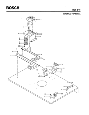 03 - INTERNAL TOP PANEL Diagram and Parts List for HBL546  Bosch Range