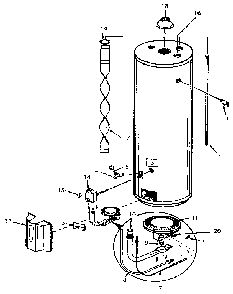 Replacement Parts Diagram and Parts List for 153335502  Kenmore Water Heater