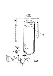 Energy Efficient 50 Gallon Diagram and Parts List for 153334590  Kenmore Water Heater