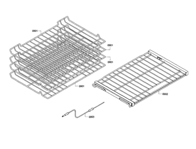 Shelf Assy Diagram and Parts List for HBL8661UC 01 Bosch Wall Oven