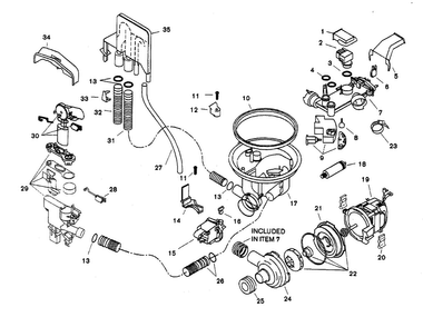 Component Assy Diagram and Parts List for SHU9926UC 12 Bosch Dishwasher
