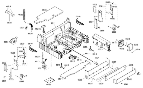 Base Assy Diagram and Parts List for SHE68M02UC 47 Bosch Dishwasher