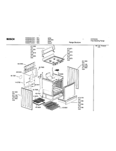 Range Structure Diagram and Parts List for HGS242UC 01 Bosch Range
