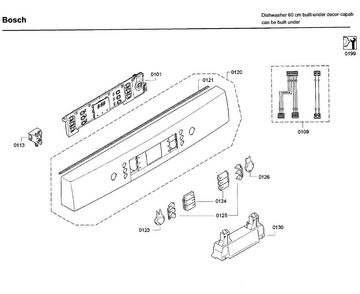 Control Panel Diagram and Parts List for SGE68U55UC C6 Bosch Dishwasher