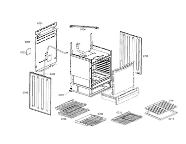 Side Panels/racks Diagram and Parts List for HDS7052U 01 Bosch Range