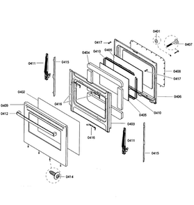 Door Assy Diagram and Parts List for HES3053U 02 Bosch Range