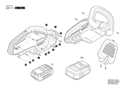 Part Location Diagram of 2607336913 Bosch Battery Pack