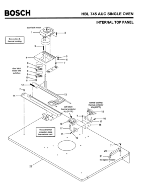 03 - INTERNAL TOP PANEL Diagram and Parts List for HBL745AUC(FD8207-)  Bosch Wall Oven