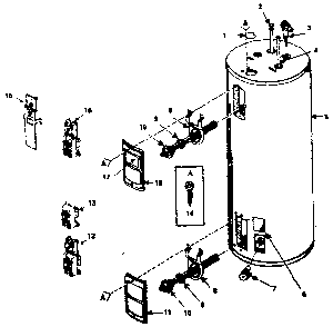 Replacement Parts Diagram and Parts List for 153324911  Kenmore Water Heater
