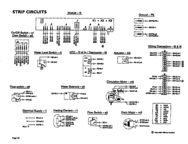 Strip Circuits Diagram and Parts List for DW246US  Thermador Dishwasher