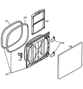 Door Assy Diagram and Parts List for WTA3500UC 13 Bosch Dryer
