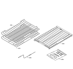 Rack Assy Diagram and Parts List for HEIP054U 01 Bosch Range