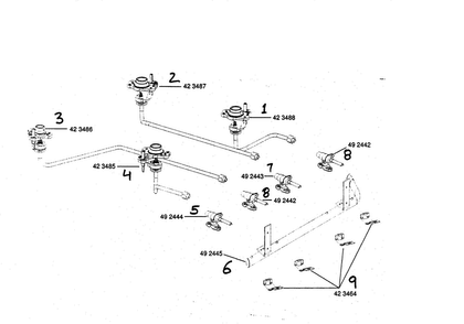 Manifold Asy Diagram and Parts List for HGS442UC 01 Bosch Range