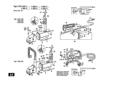 Section 2 Diagram and Parts List for 0601332033  Bosch Sander Grinder