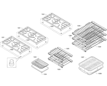 Grates/shelfs Diagram and Parts List for PRD486GDHC 05 Thermador Range