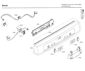 Control Panel Diagram and Parts List for SHE3AR72UC 22 Bosch Dishwasher