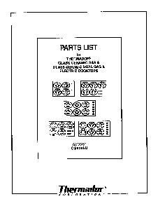 Cover Diagram and Parts List for CGX365U  Thermador Cooktop
