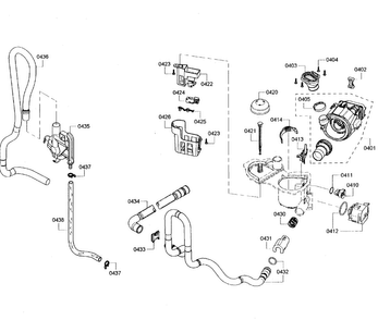 Pump Assy Diagram and Parts List for SHE3AR72UC 06 Bosch Dishwasher