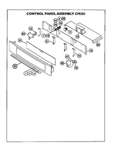 Control Panel Assembly Cm301 Diagram and Parts List for CM302B  Thermador Range