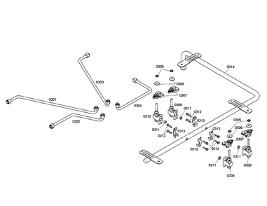 Manifold/valves Diagram and Parts List for NGM5054UC 01 Bosch Cooktop
