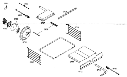 Oven Diagram and Parts List for PRL364EDH03  Thermador Range