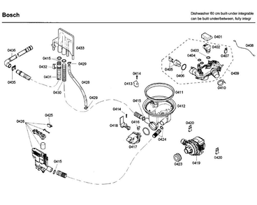 Pump Diagram and Parts List for SHV68P03UC 60 Bosch Dishwasher