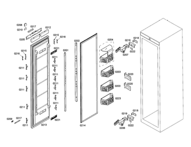 Refrigerator Door Diagram and Parts List for T24IR70PSS-01  Thermador Refrigerator