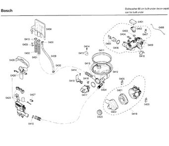 Pump Diagram and Parts List for SHE99C05UC 43 Bosch Dishwasher