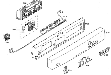 Control Panel Diagram and Parts List for SHE44C05UC 20 Bosch Dishwasher
