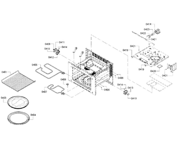 Cavity Diagram and Parts List for HMC80151UC 01 Bosch Microwave