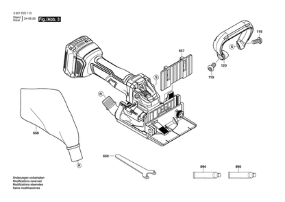 Section 3 Diagram and Parts List for 3601F20110  Bosch Miscellaneous