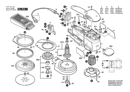 Section 1 Diagram and Parts List for GEX150AC 0601372739 Bosch Orbital or Palm Sander