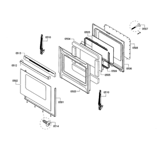 Door Diagram and Parts List for HGS3023UC 10 Bosch Range