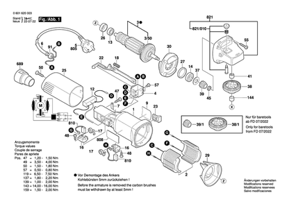 Diagram 1 Diagram and Parts List for 0601620039  Bosch Planer Jointer