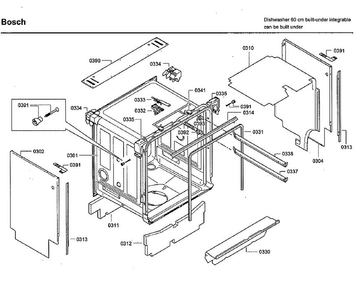 Frame Asy Diagram and Parts List for SHX9PT75UC 74 Bosch Dishwasher