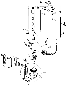 Replacement Parts Diagram and Parts List for 153334751  Kenmore Water Heater