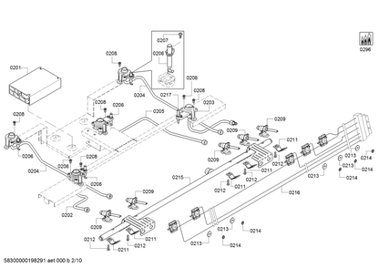 Diagram 2 Diagram and Parts List for HGI8054UC-07  Bosch Range