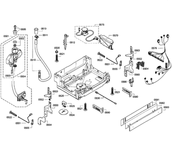 Base Assy Diagram and Parts List for SHV68E13UC 32 Bosch Dishwasher