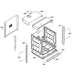 Cabinet Assy Diagram and Parts List for HBN5450UC 06 Bosch Wall Oven