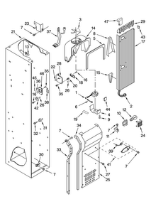 Freezer Liner And Air Flow Parts Diagram and Parts List for KBUDT4265E 04 Thermador Refrigerator
