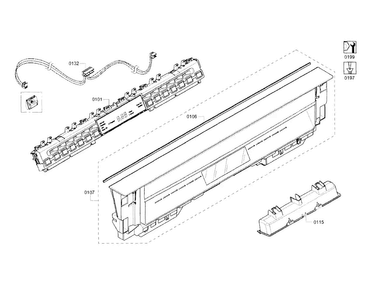 Control Panel Diagram and Parts List for SHE68T55UC 03 Bosch Dishwasher