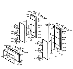 Doors Assy Diagram and Parts List for T36IT71NNP 08 Thermador Refrigerator