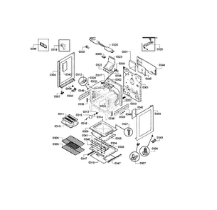 Cavity & Frame Diagram and Parts List for HGS3053UC 10 Bosch Range