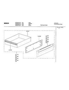 Warming Drawer Diagram and Parts List for HGS242UC 01 Bosch Range