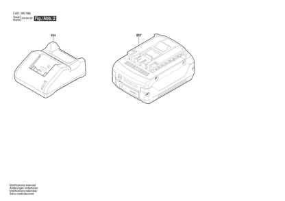 Section 2 Diagram and Parts List for 3601JM3080  Bosch Circular Saw