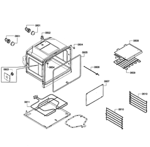 Oven Lower Diagram and Parts List for HBN5650UC 08 Bosch Wall Oven