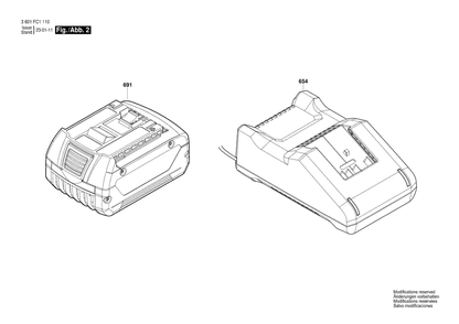 Diagram 2 Diagram and Parts List for GKS18V-22L 3 601 FC1 110 Bosch Circular Saw