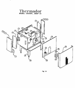 Drop-in Diagram and Parts List for RED30VQRS 9708 & UP Thermador Range